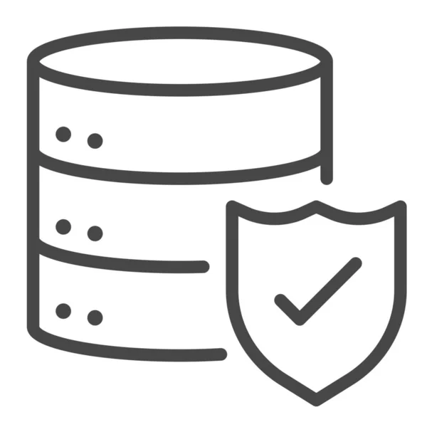 Icono Protección Base Datos Estilo Outline — Vector de stock