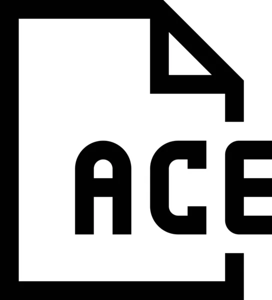 Ikona Pliku Ace Stylu Solid — Wektor stockowy