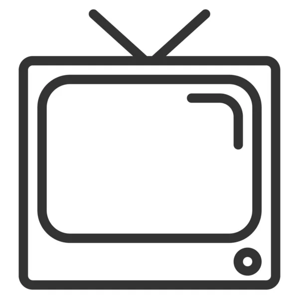 Τηλεοπτική Οθόνη Εικονίδιο Στυλ Περίγραμμα — Διανυσματικό Αρχείο