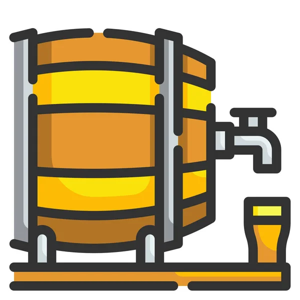 Alcohol Barril Cerveza Icono — Archivo Imágenes Vectoriales