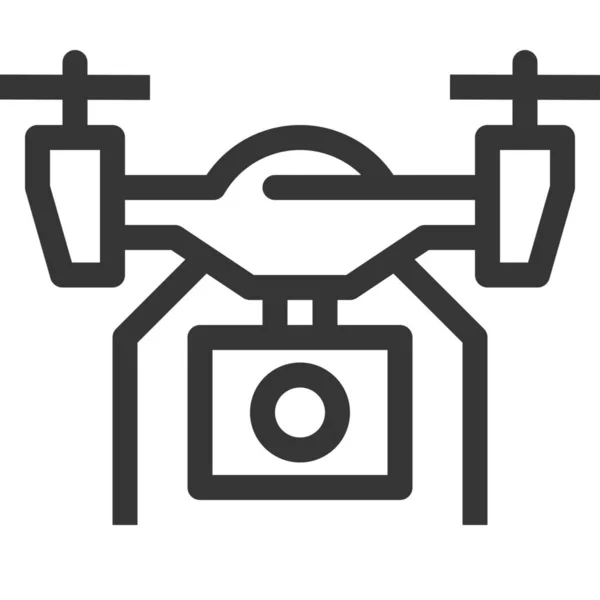 Action Camera Aerial Aircraft Icon Outline Style — Stock Vector