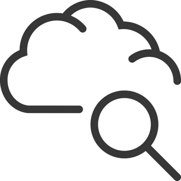 Cloud Computer Database Icoon Outline Stijl — Stockvector
