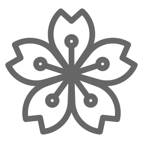 Fleur Cerisier Fleur Icône Japonaise — Image vectorielle