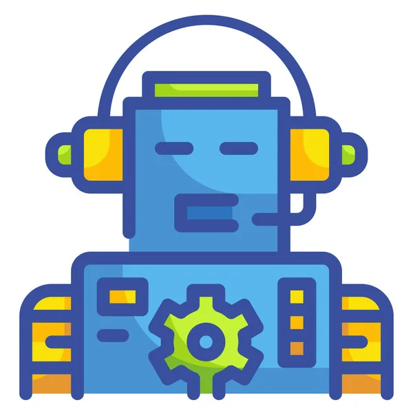 Bot Elektronika Robot Ikona Stylu Wypełnione Zarys — Wektor stockowy