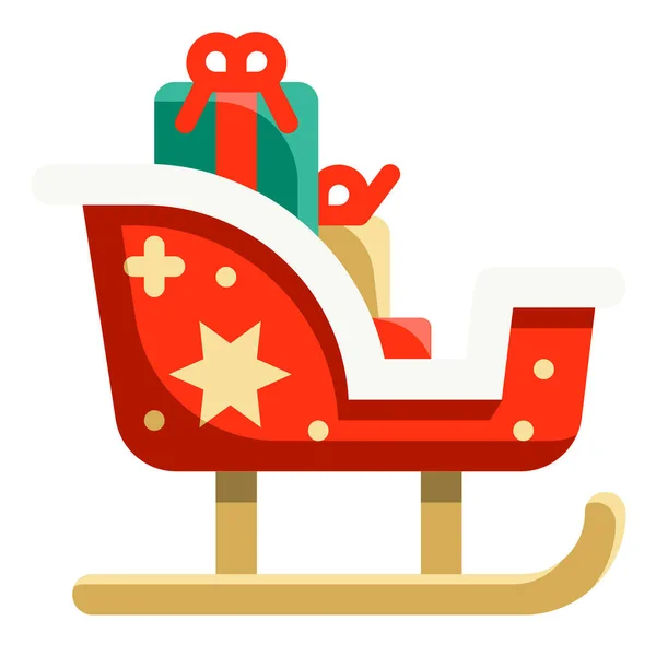 Christmas Claus Gifts Icon Flat Style — Stock Vector