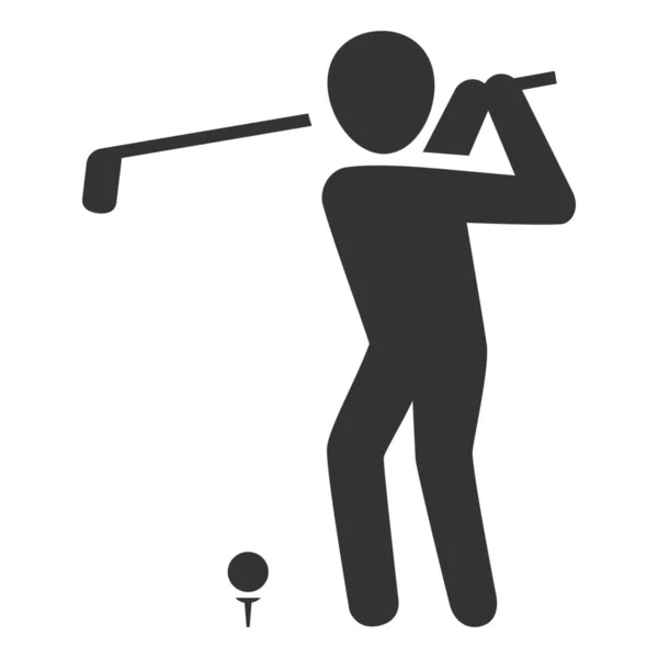 Campo Golf Icono Golfista Estilo Sólido — Vector de stock