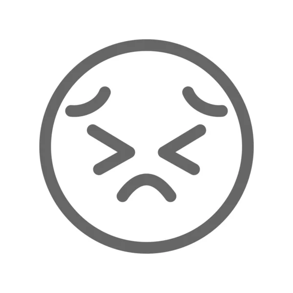 Emoji Εικονίδιο Πρόσωπο Συγκίνηση Στυλ Περίγραμμα — Διανυσματικό Αρχείο
