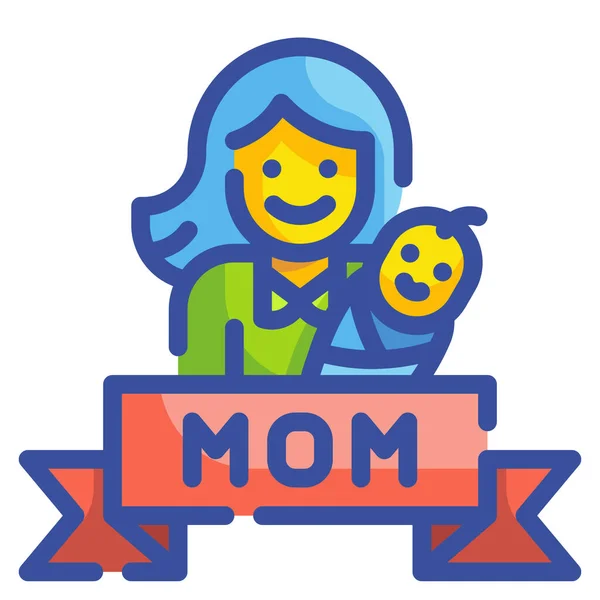 Mom Mother Icon Family Home Category — Stock Vector