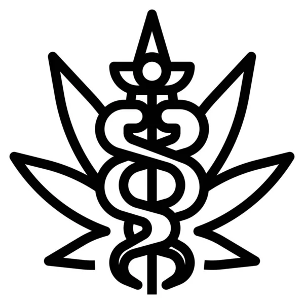 Icono Del Hospital Médico Cannabis Estilo Esquema — Archivo Imágenes Vectoriales