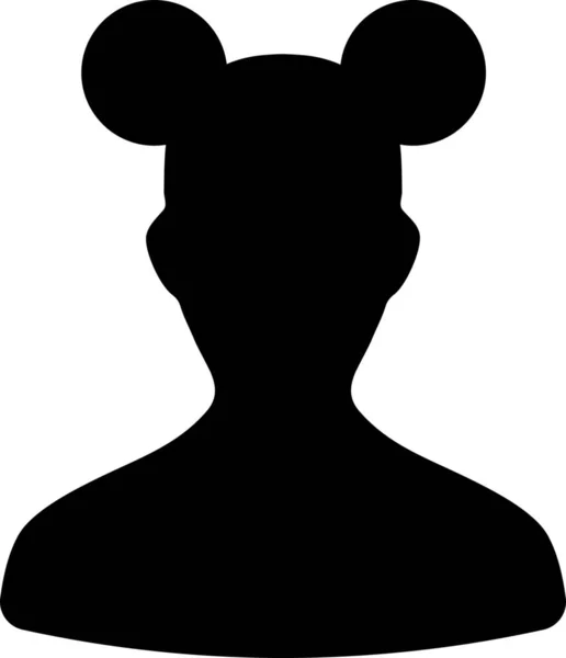 Icono Mickey Contacto Avatar Estilo Sólido — Vector de stock