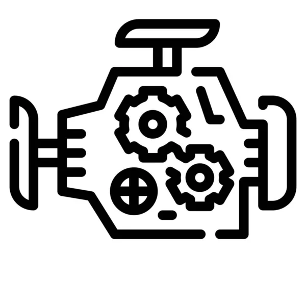 Elektronica Motor Turbo Icoon — Stockvector