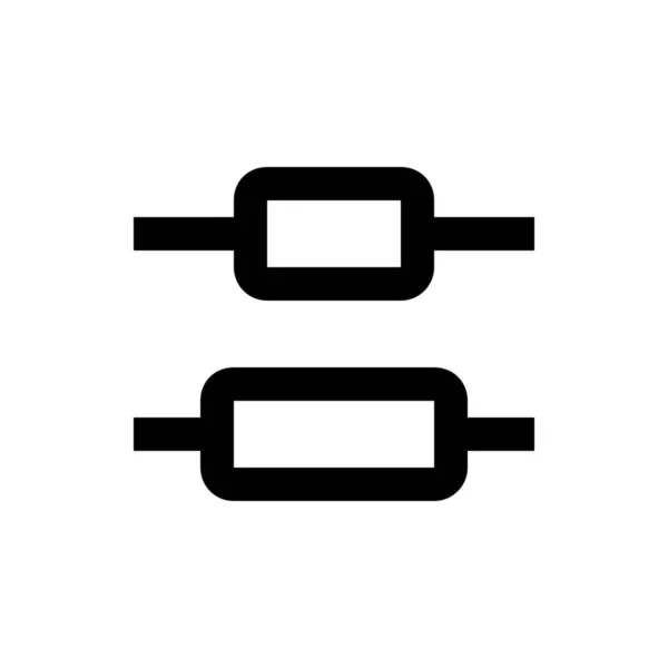 Afstemmen Verdelen Taak Pictogram Contouren Stijl — Stockvector