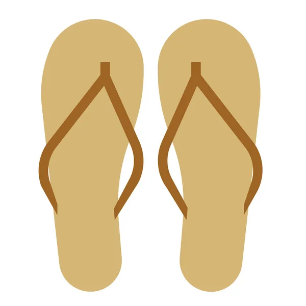Sandales Plage Icône Sable Dans Style Plat — Image vectorielle