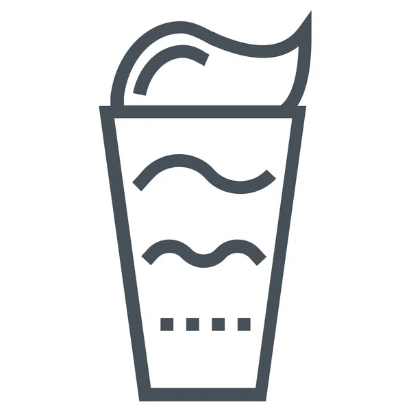 Kávový Frappe Skleněná Ikona Stylu Obrysu — Stockový vektor