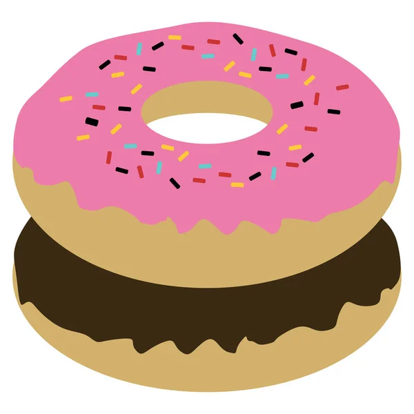 Postre Donut Donut Icono Estilo Plano — Vector de stock