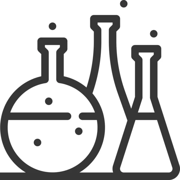 Icono Descubrimiento Química Biología Estilo Esquema — Vector de stock