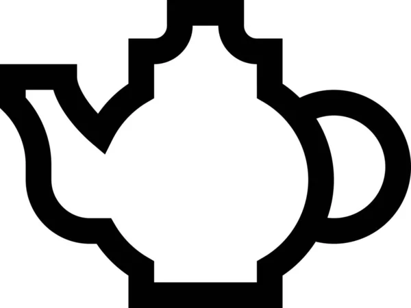 Design Model Tea Pot Icon Outline Style — Stock Vector
