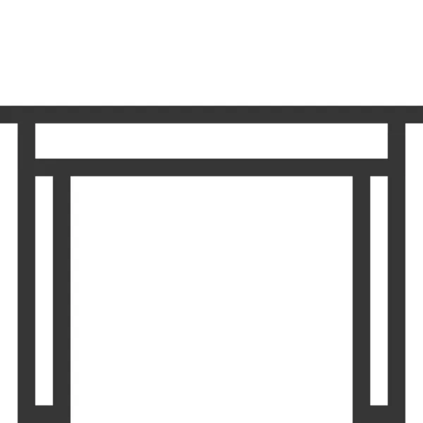 Skrivbord Möbler Metall Ikon Kontur Stil — Stock vektor