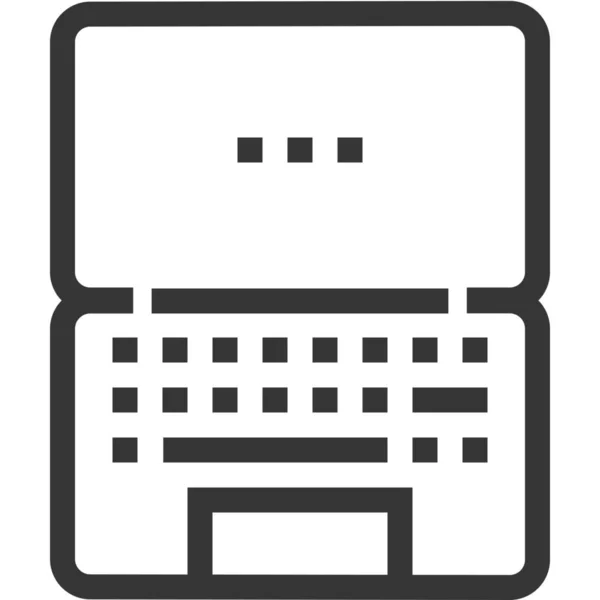 计算机互联网笔记本电脑图标的轮廓风格 — 图库矢量图片