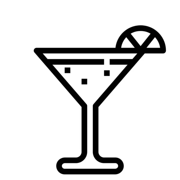 Cocktail Icona Della Bevanda Cosmopolita Stile Outline — Vettoriale Stock