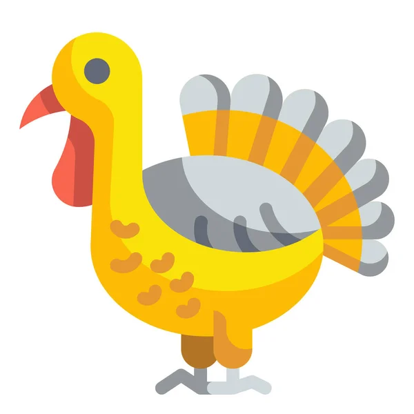 Turkey Chicken Fauna Icon — Stock Vector