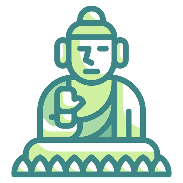 Icono Estatua Monumento Buddha — Archivo Imágenes Vectoriales