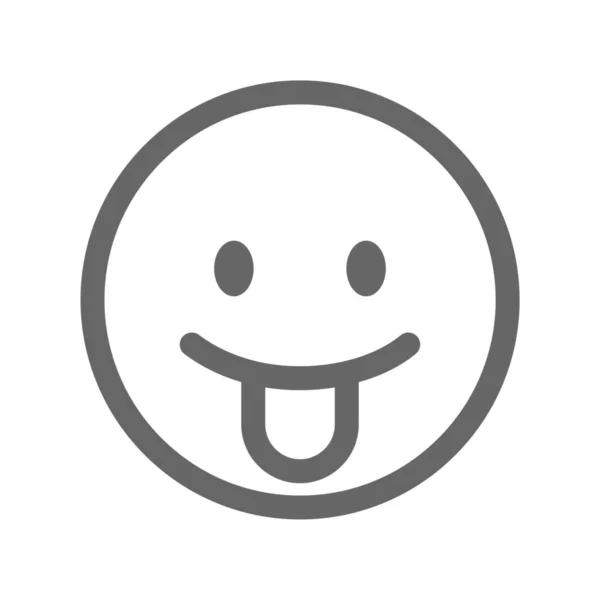 Emoji Εικονίδιο Χαμόγελο Συγκίνηση Περίγραμμα Στυλ — Διανυσματικό Αρχείο