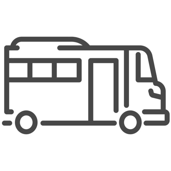概略风格的广告巴士图标 — 图库矢量图片