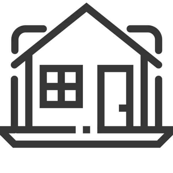 Apartamento Piso Casa Icono Casa Estilo Esquema — Vector de stock