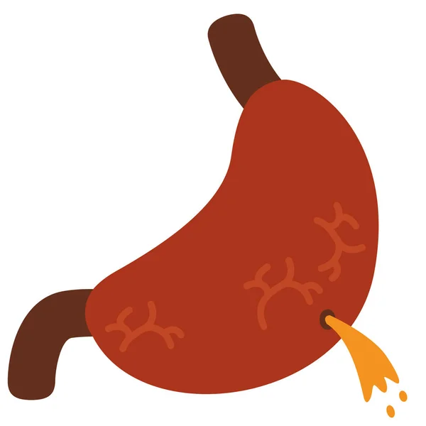 Maagzweer Maagzweer Maagzweer Pictogram Platte Stijl — Stockvector