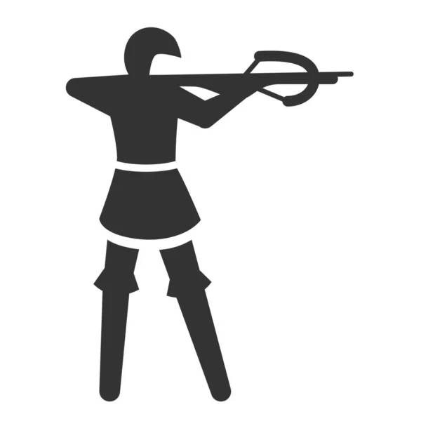 Archer Archer Arbalète Icône Dans Style Solide — Image vectorielle