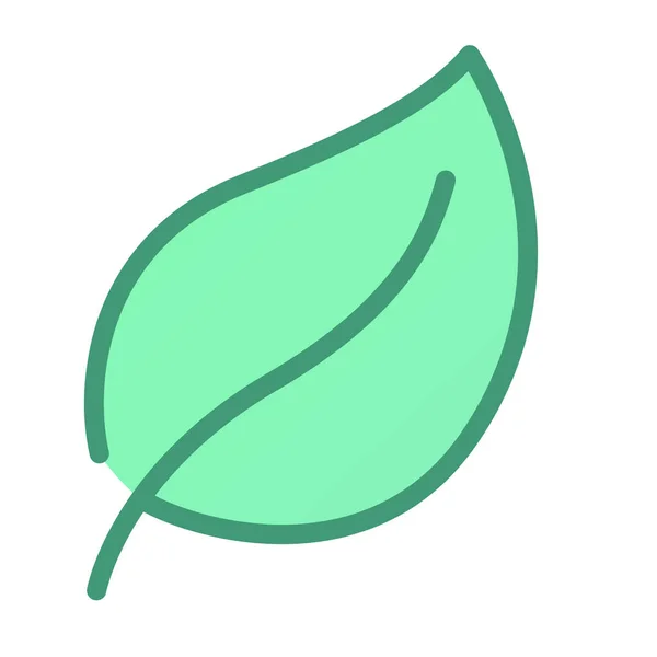 Botanická Ikona Listového Listu Stylu Vyplněného Obrysu — Stockový vektor