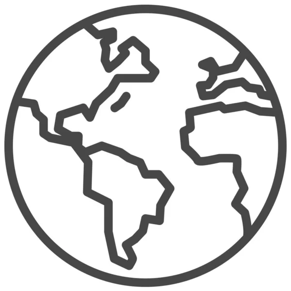 Icône Mondiale Globe International Dans Style Outline — Image vectorielle