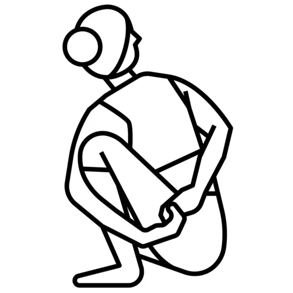Noeud Pose Yoga Icône Dans Style Contour — Image vectorielle