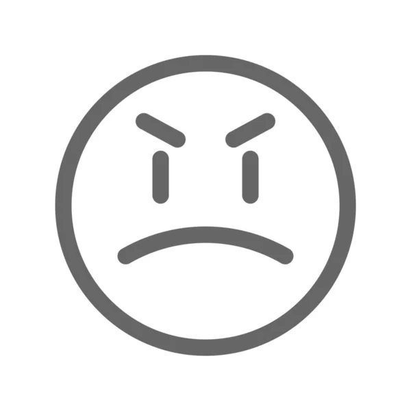 Emoticon Emoticon Emoji Arrabbiato Stile Outline — Vettoriale Stock