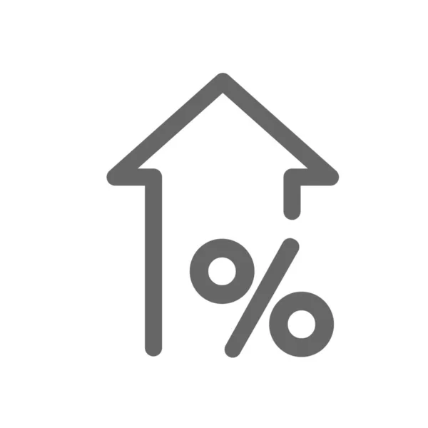 Aumentar Ícone Investimento Juros Estilo Esboço — Vetor de Stock