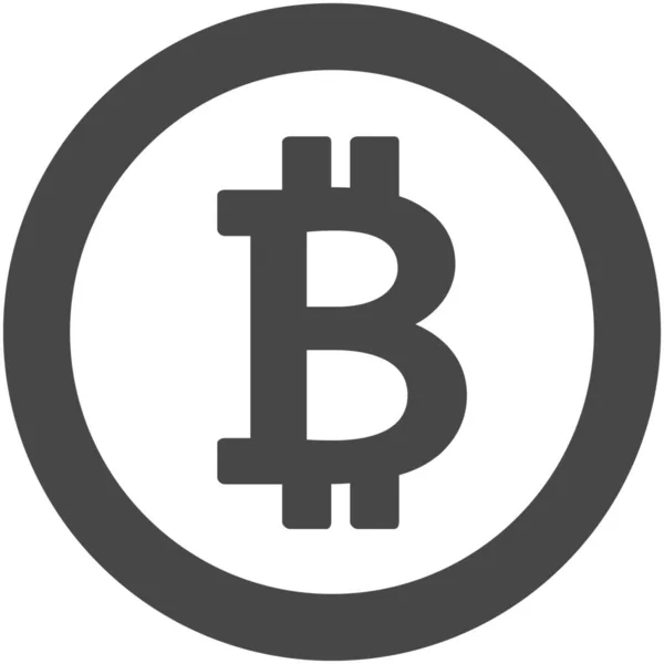 Bitcoin Kredit Symbol Outline Stil — Stockvektor