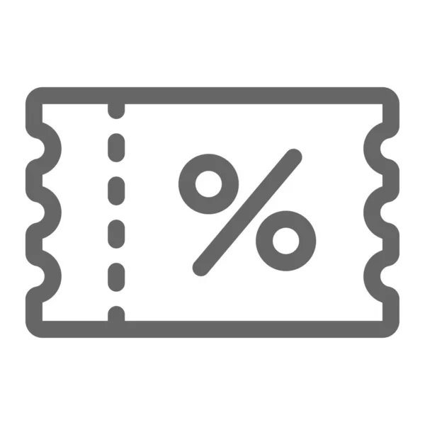 Coupon Korting Label Pictogram Omtrek Stijl — Stockvector