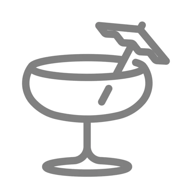 Šampaňské Koktejl Nápoj Ikona Obrysu Stylu — Stockový vektor