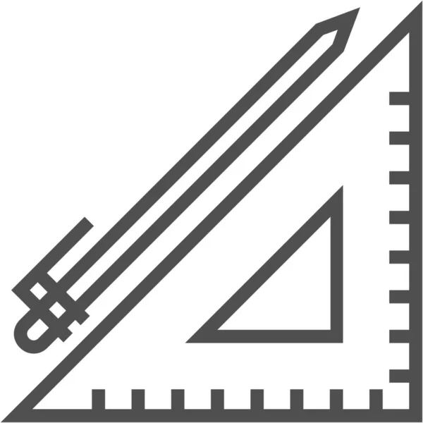 Ikona Pomiaru Rysunku Projektu Stylu Zarysu — Wektor stockowy