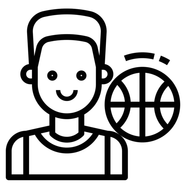 Avatar Basketball Game Icon Outline Style — Stock Vector