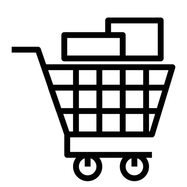 Add Buy Cart Icon Outline Style — Stock Vector