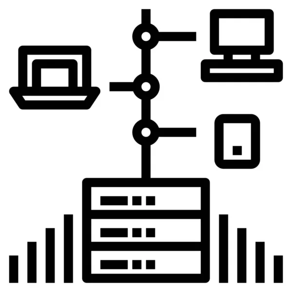 Иконка Данных Клиента Анализа Стиле Outline — стоковый вектор