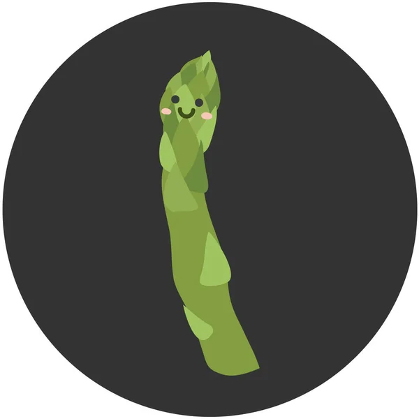 Spargelessen Gemüse Ikone Cartoon Stil — Stockvektor