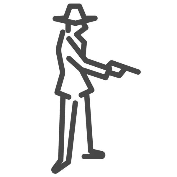 Икона Криминального Гангстера Стиле Аутлайн — стоковый вектор