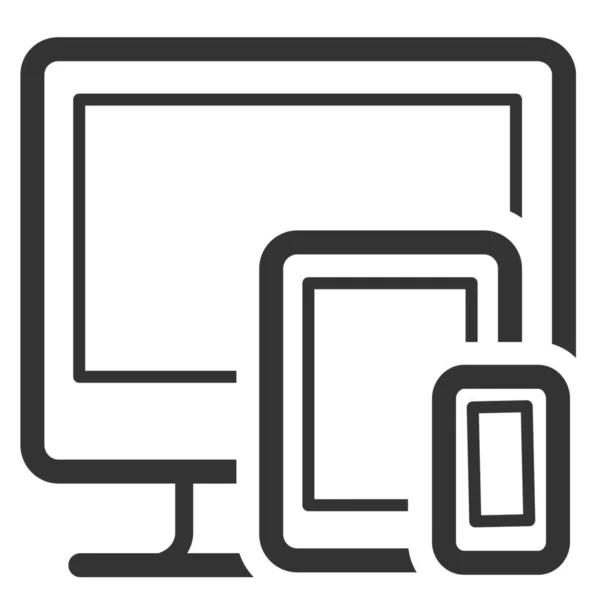 Css Devices Platform Icon Outline Stil — Stockvektor