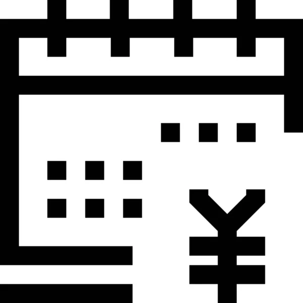 Банківський Календар Японська Ікона Стилі Контур — стоковий вектор