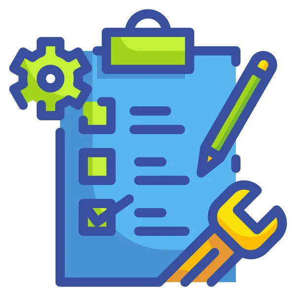 Check Checklist Document Icon Filled Outline Style — Stock Vector