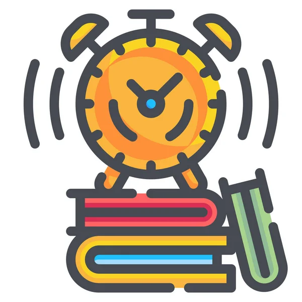 Reloj Del Libro Alarma Icono — Vector de stock