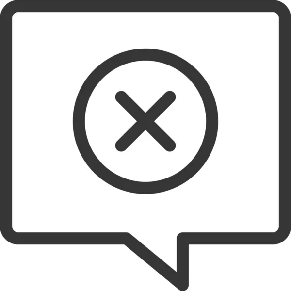 Cancelar Icono Burbuja Chat Cruz Estilo Esquema — Vector de stock